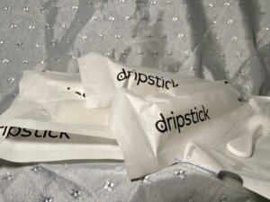 Pile of Awkward Essentials Dripsticks in sterile single packages 